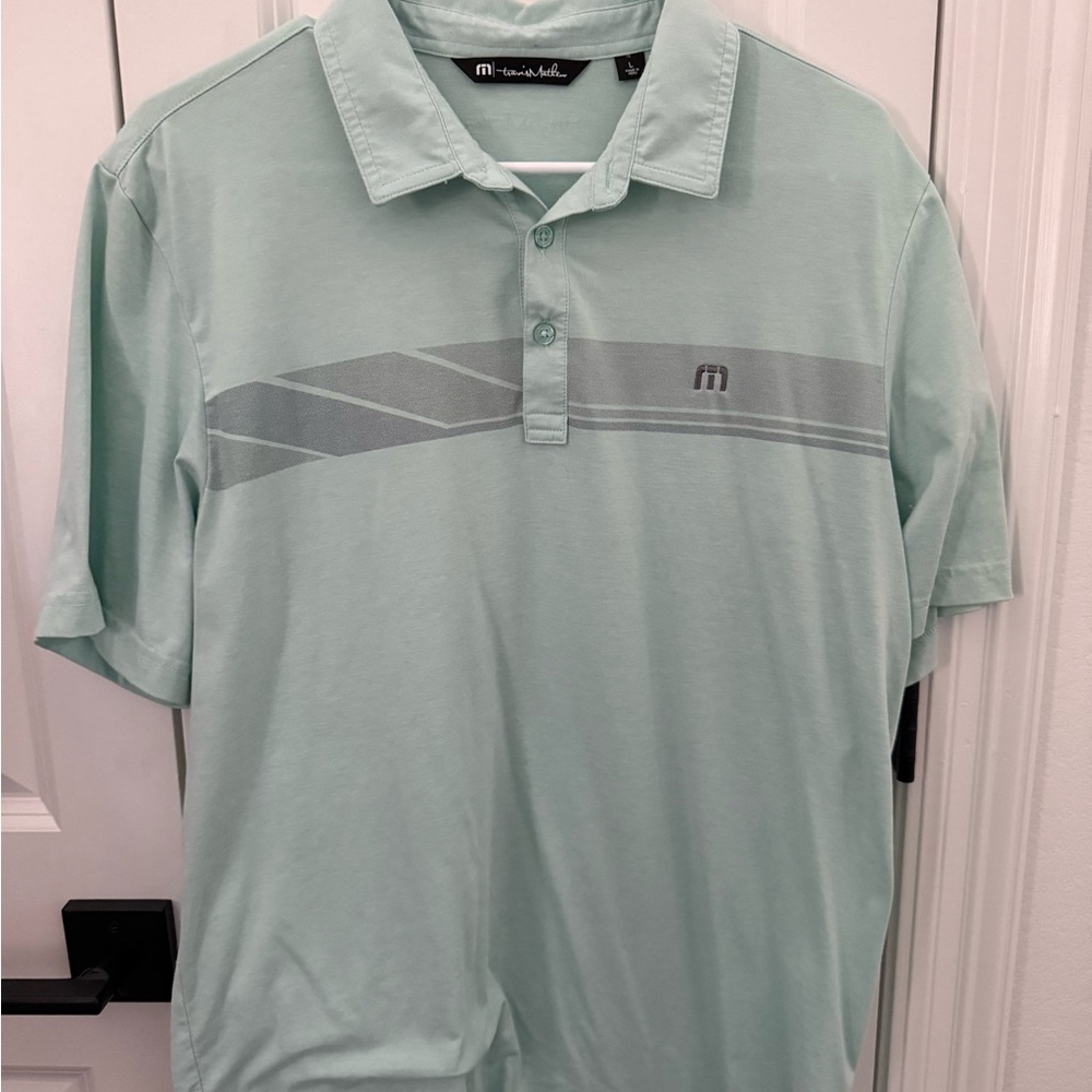 Travis Mathew light green shirt in size L